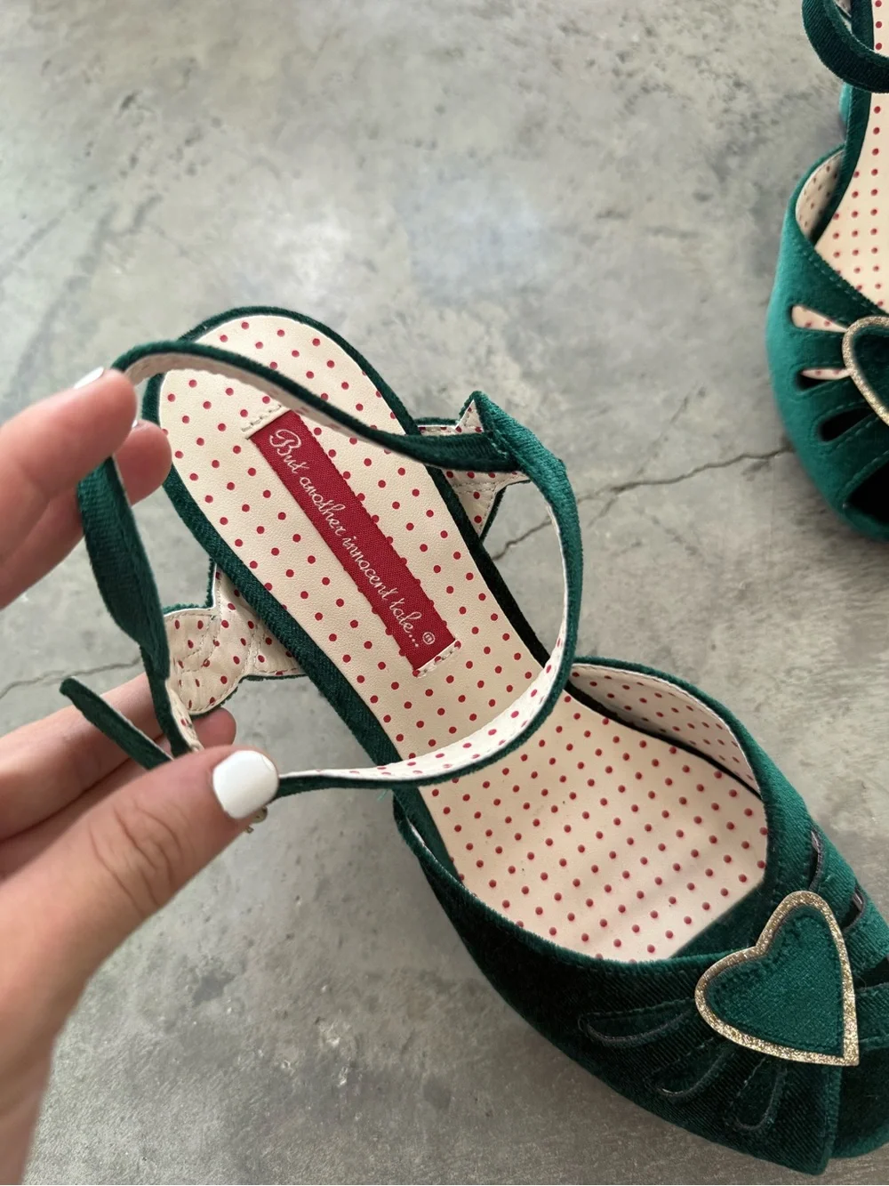 Green Suede Peep-Toe Block Heels with Ankle Strap